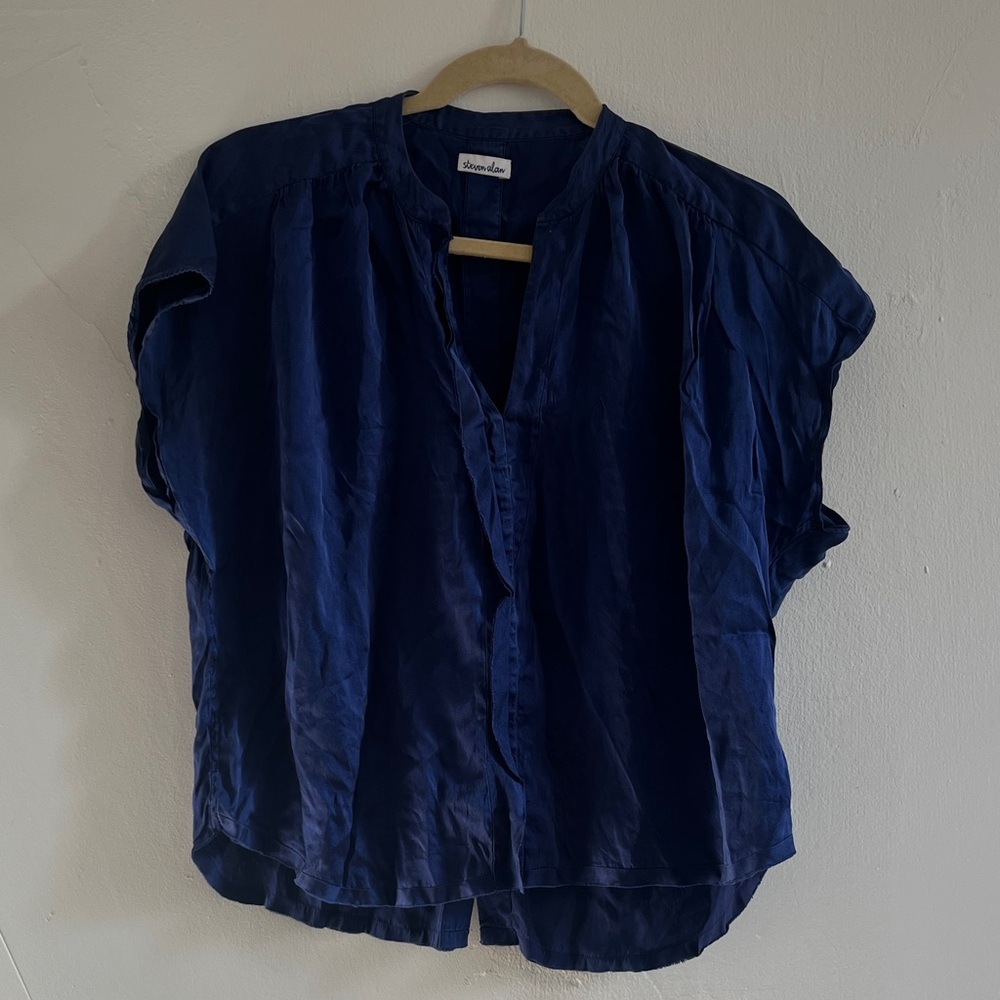Steven Alan Deep Blue silky Blouse